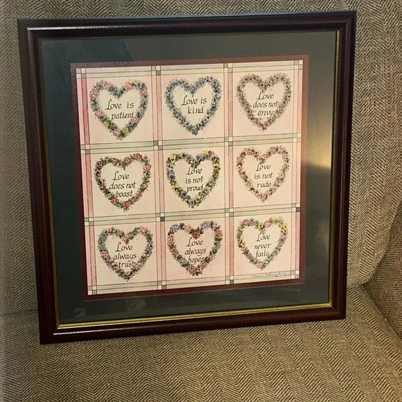 VINTAGE home interiors & Gifts Homco Wall Picture Love is patient and kind - Picture 2 of 7
